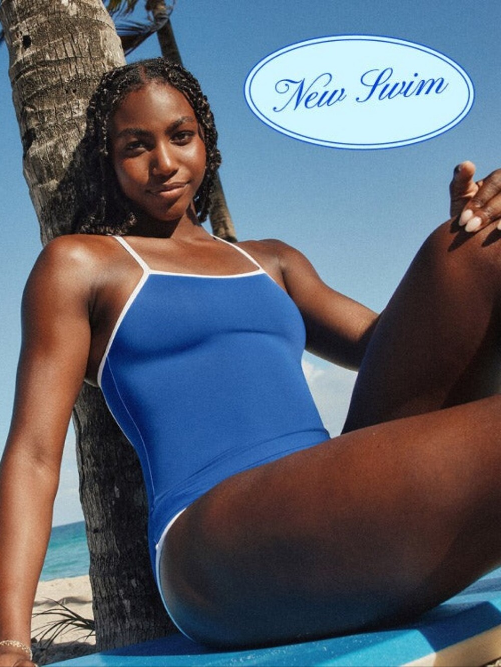 Knix Teen Classic Royal Blue One-Piece Swimsuit with Black Trim Small - Picture 3 of 12